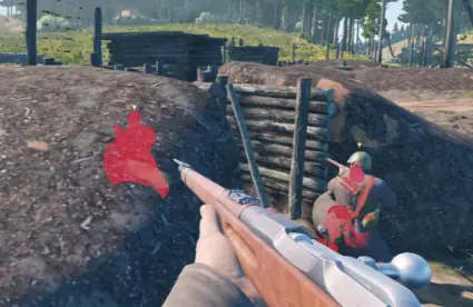 Enlisted ESP showing red enemy silhouettes across an open battlefield
